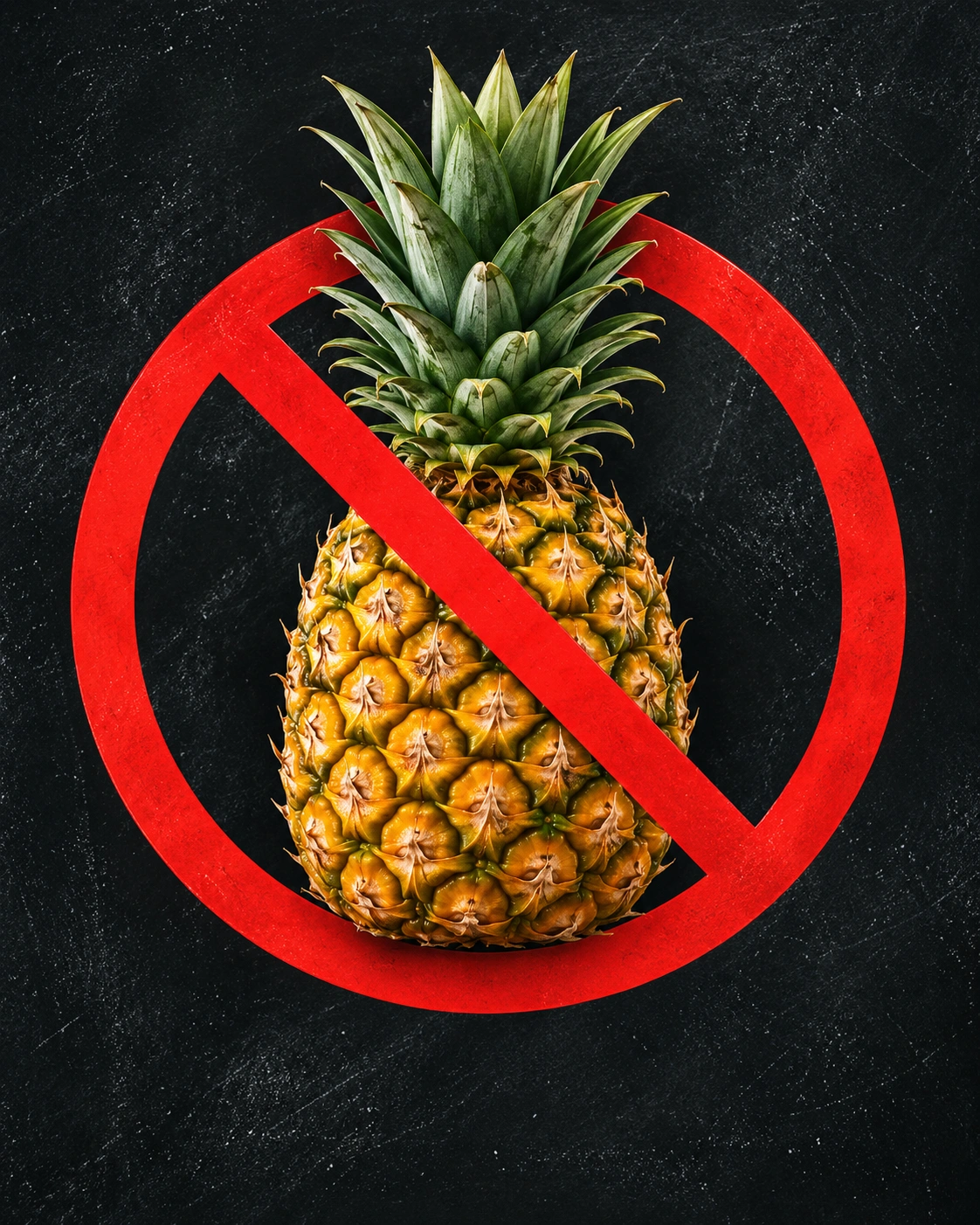 No piña en la pizza